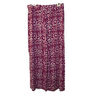 Lauren Ralph Lauren Women Wide Leg Palazzo Pull On Pants Large Pink White